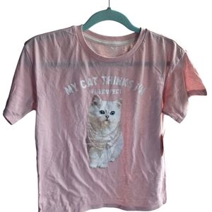Wonder Nation Pink Cat Tee with Graphic